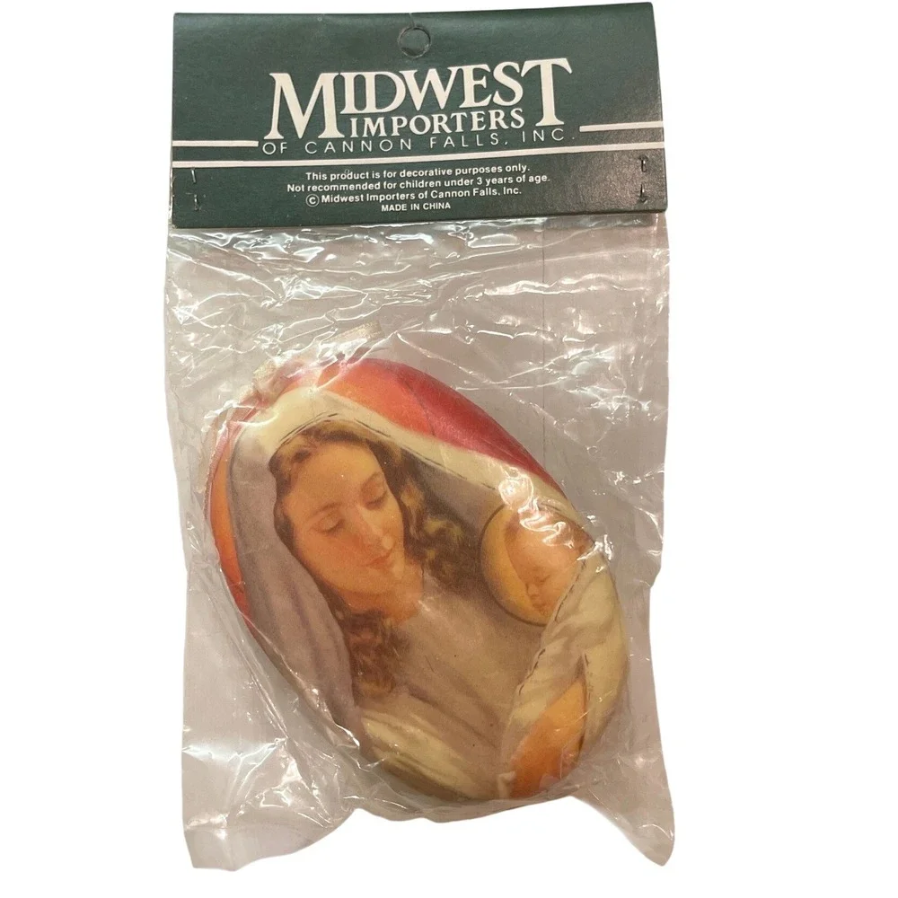 Vintage Midwest Importers Of Cannon Falls Mother Mary‎ Baby Jesus Ornament